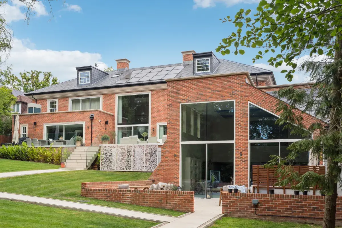 The Westminster Homes private residence at Gerrards Cross, viewed from the garden