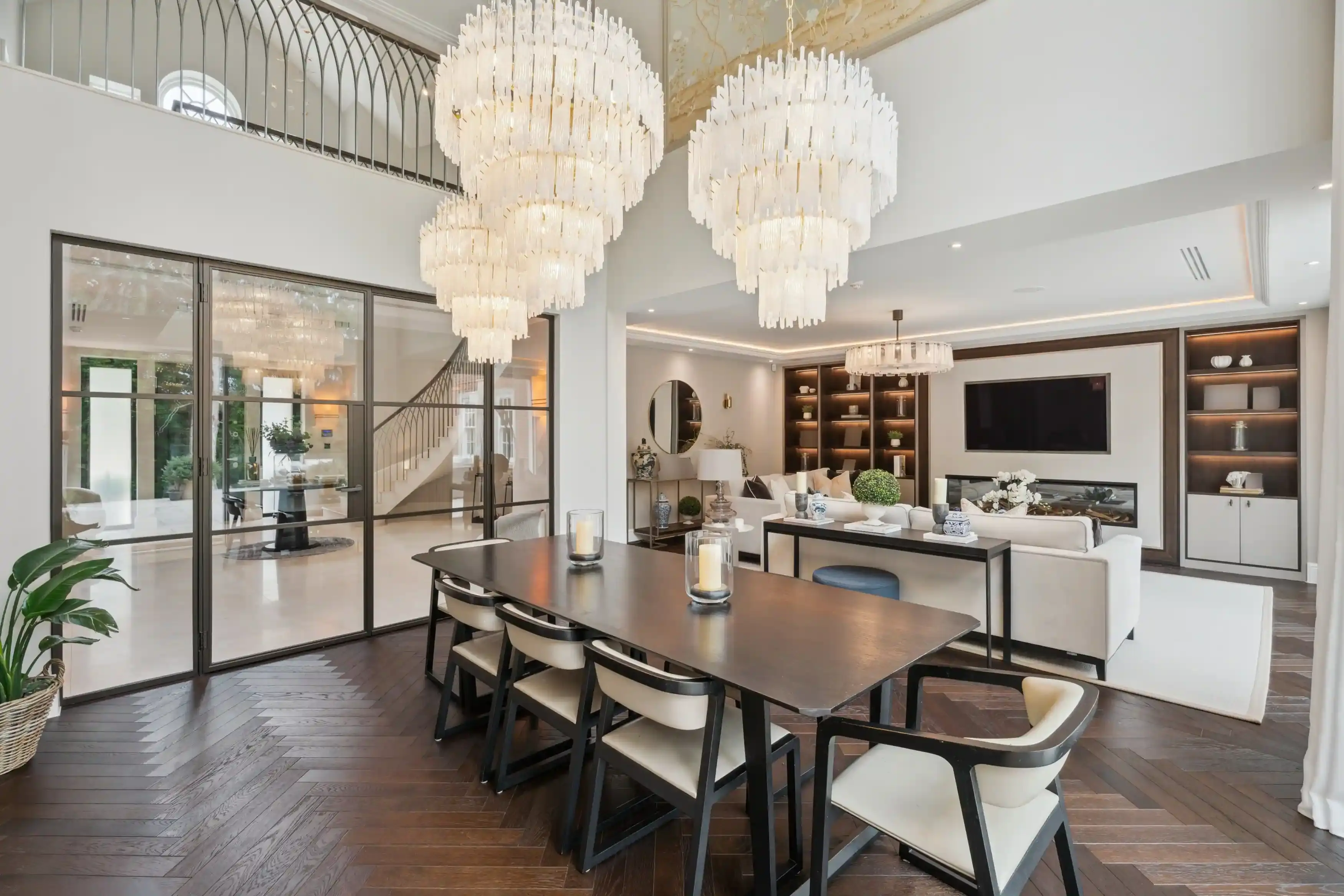 An open-plan living space in a Westminster Homes property, furnished in warm neutral tones
