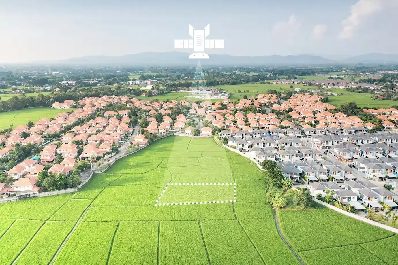 Aerial view of a residential neighbourhood of the kind Westminster Homes develops